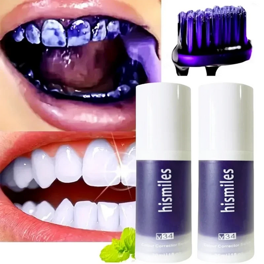 💜 Pasta dental blanqueadora morada brillo natural