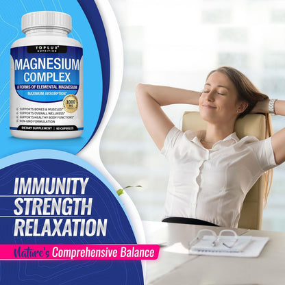 Magnesium Complex 1000MG/ 90 Cápsulas compuestas de glicinato