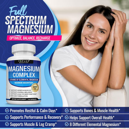Magnesium Complex 1000MG/ 90 Cápsulas compuestas de glicinato