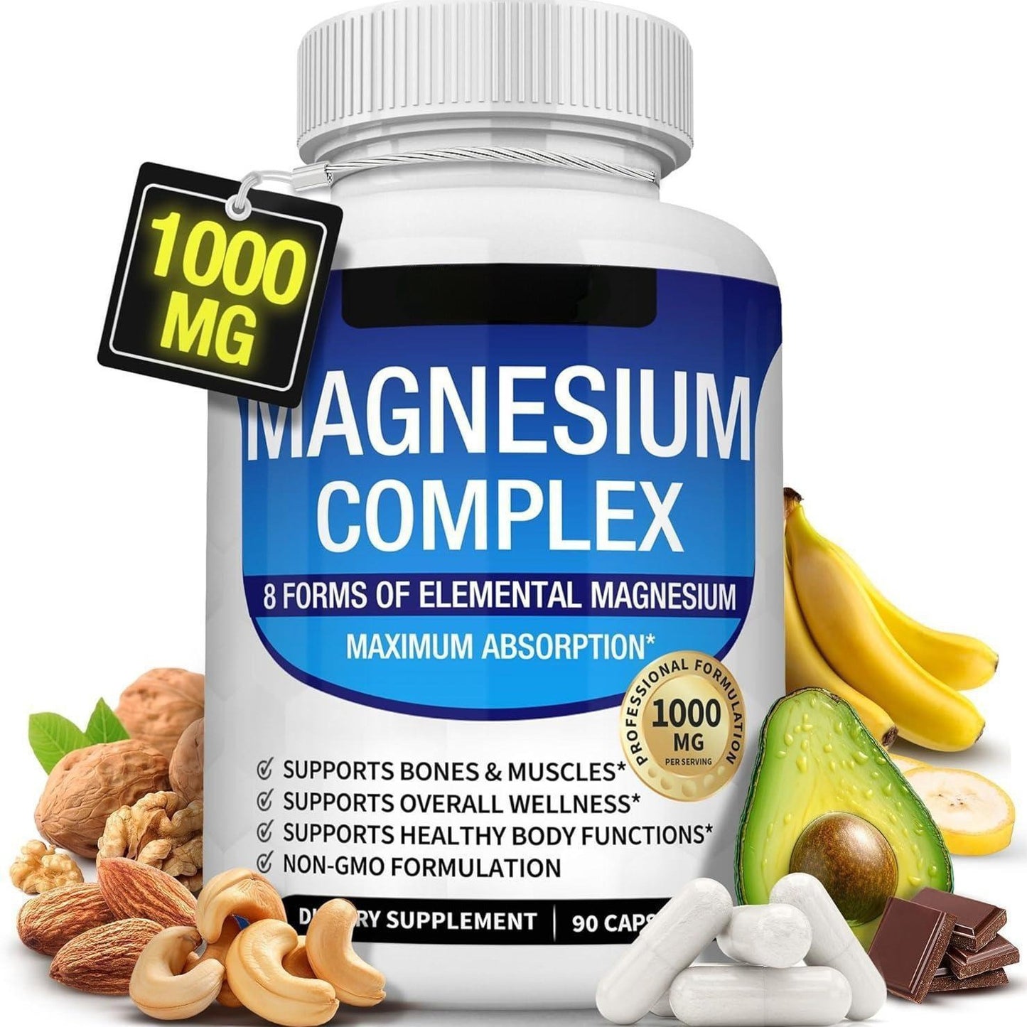 Magnesium Complex 1000MG/ 90 Cápsulas compuestas de glicinato